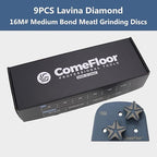 Concrete Floor Grinding Discs, Diamond Metal Grinding Tooling for Lavina Grinders, Concrete Preparation & Thin Epoxy Remove, Double Segments 16 Grit Medium Bond, Pack of 9