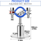 Adjustable Pipe Support Bracket 304 Stainless Steel - Wall Mount Pipe Support Heavy Duty Pipe Bracket Clamp with Screws 2PCS Pipe Strap Clamp for OD Pipe 48-51mm