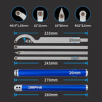 Carbide Tip Wood Lathe Turning Tool Kit, Lathe Roughing and Finishing Hollow Tool Interchangeable Aluminum Alloy Handle with Diamond Round Square Carbide Inserts (Metal handle)