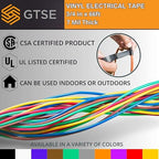 GTSE Mixed Colors Electrical Tape, 6 Pack – Waterproof, Industrial Grade Vinyl, 3/4 in x 66ft– Strong Self-Adhesive PVC Electric Tape for Wire Insulation, 7 Mil, 600V – UL/CSA Listed