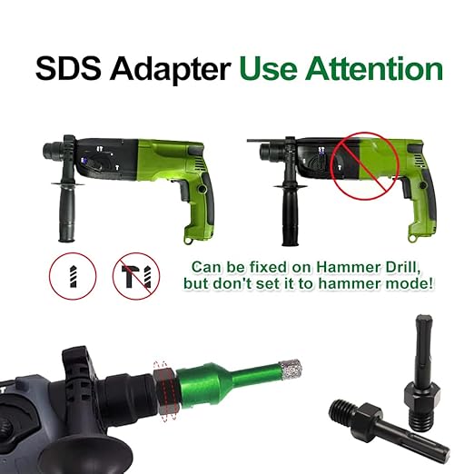 Tile Hole Saw Kit - 11pcs Diamond Core Drill Bits 6/6/25/35/50/65/75/102mm+2" Beveling Chamfer Bit+4.5" Blade Cutting Disc+SDS Shank to 5/8-11" Thread for Porcelain Ceramic Granite Marble