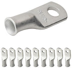 SELTERM 10pcs 8 AWG-#10 Stud Tinned Copper Wire Lugs, Heavy Duty Battery Cable Ends,8 Gauge Ring Terminals, UL Battery Lugs Marine Grade Copper Eyelets Electrical Battery Terminal Connectors