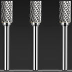 Carbide Burr Set 1/4" Shank SA-3 Die Grinder Bits Tungsten Double Cut Burr Bits (3/8" Cutter Dia X 0.86" Cutter Length) for Die Grinder Kits Metal Grinding Drilling Polishing (3pcs)