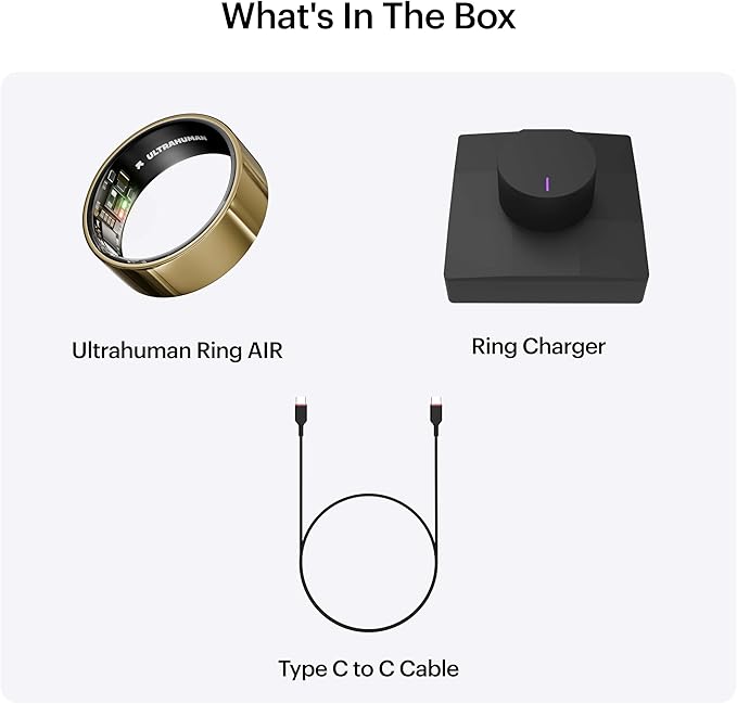 ULTRAHUMAN Ring AIR-Smart Ring Health Tracker, Size First Sizing Kit,Sleep Tracker,Smart Ring for Men/Women,Fitness Tracker (Made in India, Bionic Gold, 7)