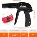 Zhushan Cable Tie Gun and Tool Set - Fastening, Flush Cutting, and Organizing with Steel Handle Zip Tie Tool for Nylon Cable Ties - Includes 50PC Cable Ties