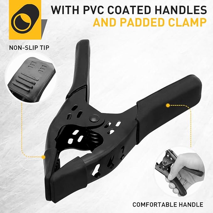Heavy Duty Metal Spring Clamps: 8-Piece for Woodworking Spring Clamps 6-inch Tarp Clamps Heavy Duty Clips Spring Clips Metal Clamp for Pool Cover Backdrop Stand Clamps
