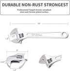 Donext 10 Inch Adjustable Wrench Professional Hand Tool CR-V Steel Crescent Wrench