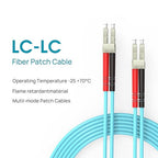 Fiber Patch Cable,10G/Gigabit Fiber Optic Cables with LC to LC Multimode OM3 Duplex 50/125 OFNP 3M（1Pack