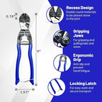 9-inch Bolt Cutters - Wire Cutters Heavy Duty for Chains and Screws,CR-V Steel Blade,Spring-Loaded Design,Soft Grip & Lock for Wires, Chains, Screws, Hardware
