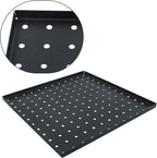findmall 4Pack 12 x 12 Metal Black Wall Pegboard Panels Heavy Duty Peg Board for Tool Organizatio Garage Workbench Shed Craft Room kitchen Drawers