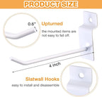 Moxweyeni 100 Pack Slatwall Hooks Slatwall Accessories Slat Wall Hanging Pegboard Hangers Slat Board Display Hooks for Retail Garage Organization Gridwall, White(4 Inch)