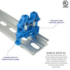Dinkle Blue DK4N-BL DIN Rail Terminal Block Screw Type UL 600V 30A 10-22AWG, Pack of 100