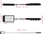 Telescopic inspection mirror with light large telescoping led 360 Inspection Rotating lamp automotive mechanic repair reversing on a stick extendable hand handle car extra held vehicle extended