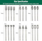 Diamond Grinding Burr Drill Bit Set Compatible with Dremel Rotary Tool 20Pcs Diamond Drill Bits with 1/8" Shank Rotary Tool Accessories for Carving Engraving Grinding Polishing Stone Glass Ceramic