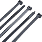 Black zip ties large Cable ties Nylon zip ties 16 inch long Zip ties100 per pack Environmentally friendly Industrial quality Uses 3 latches for stronger locks With 60 Pounds Tensile