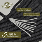 The Paracord Store | Type III 550 Paracord - 100 FT Hank, Coyote Brown | Heavy Duty 7 Strand Tactical Paracord - USA Made Nylon Outdoor Parachute Cord for Camping, Fishing & More - Survival Cord