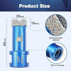 4/5 Inch Diamond Core Drill Bit for Porcelain Tile Ceramic Marble Granite Drilling,BRSCHNITT 2pcs Vacuum Brazed Diamond Hole Saw with 5/8-11 Thread (20mm 2pcs)