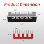 APIELE Screw Terminal Block Covered 5 Position Dual Row 25A 5 Position Pre-Insulated Terminal Barrier Strips (5PCS 25A 5P+5PCS Wiring Strips)