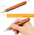 Wood Carving Tools, Adevena 12 set SK2 Carbon Steel Sculpting Knife Kit for Beginners & Professions