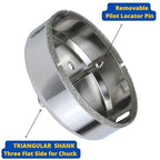 Drilax 4" Diamond Hole Saw | 1.5" Cutting Depth | Removable Pilot Pin & Triangular 3/8" Shank | Drilling for Ceramic, Porcelain, Tile, Quartz, Granite, Marble | Large Vent, Duct & Recessed Light Holes