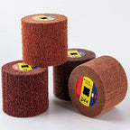 7 Pack Non Woven Wire Abrasive Drawing Polishing Burnishing Wheel Flap Brush 120mm x 100mm for Surface Treatment Stainless Steel, Aluminum, Copper, Metal, Grit: 60# 80# 120# 180# 240# 320# 600#