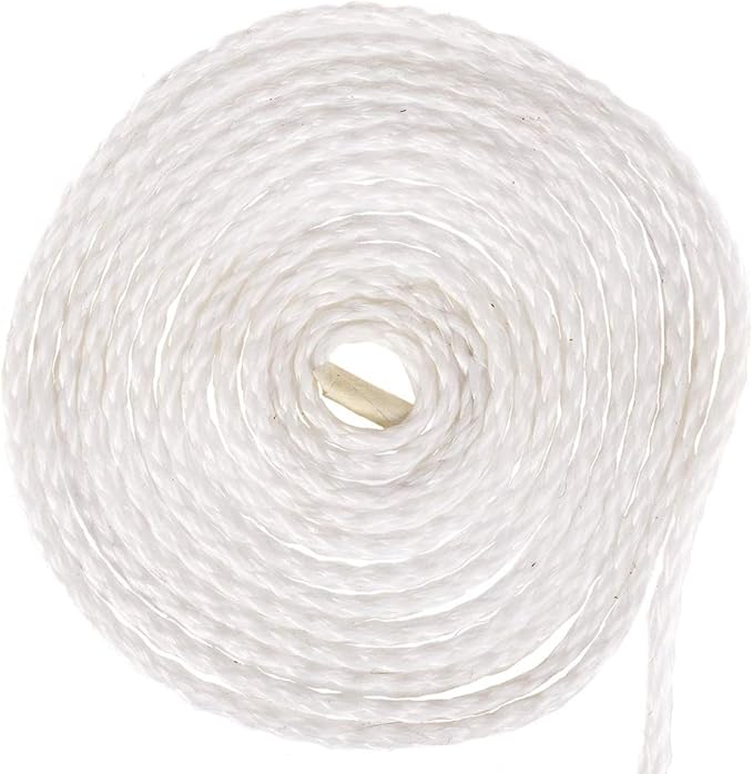 Hollow Braid Polypropylene Rope (1/2 Inch, 50 Feet, White) - Barrier Rope - Trail Marking, Crowd Control, Golf Courses