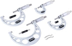 Accusize Industrial Tools 0-4 inch x .0001'' Ultra-Precision M-Type Outside Micrometers Carbide Tipped 4 Pc Set, EG00-0904