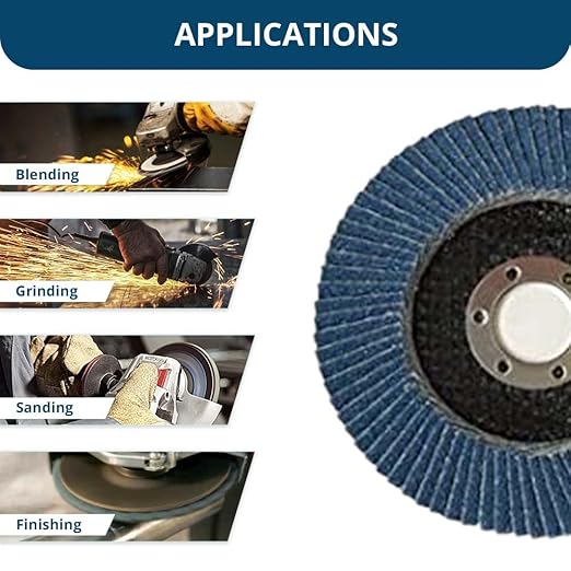 Benchmark Abrasives 4.5" x 7/8" Premium Zirconia Type 29 Flap Discs 4 1/2 for Angle Grinder, Sanding Discs, Finishing - Grinding Wheels 4 1/2 inch (100 Pack) - 80 Grit