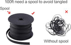 Keco 50ft – 1/4 inch & 1/2 inch PET Expandable Braided Cable Sleeve – Wire Sleeving for Audio Video and Other Home Device Cable Automotive Wire - Black