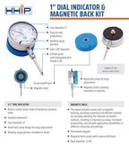 HHIP 4400-0025 1" Dial Indicator and Magnetic Back Set
