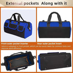 20 Inch Heavy Duty Tool Bag with Wide Mouth for Tool Storage,Carrier and Organizer,Tool Bag for Men/Women, Wide Mouth Tool Bag with Inside Pockets (20 Inch)