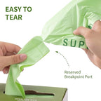 SUPERBIO 1.6 Gallon Handle Tie Compostable Food Scrap Bags For Counter Top Compost Bin, Small Compost Bags, 50 Count, 6 Liter, BPI & OK compost INDUSTRIAL Certified
