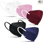 TOPMAX KN95 Face Masks 50 Pack 5-Ply Breathable Filter Efficiency≥95% Protective Cup Dust Disposable Masks Multicolor