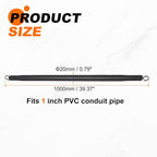 HARFINGTON PVC Spring Tube Bender 20mm OD 1000mm Long A Type Conduit Pipe Bender Bending Spring for Pipe Bending Devices in Home Hydropower, Black