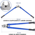 ZrgGea Cable Cutters 24 inch | Wire Snips Heavy Duty | Industrial-Grade Heavy-Duty Cable Cutter, Forged from T8 Alloy Steel, Hardness HRC56, Sharp Cutting. for Cutting Cables and Wire Ropes
