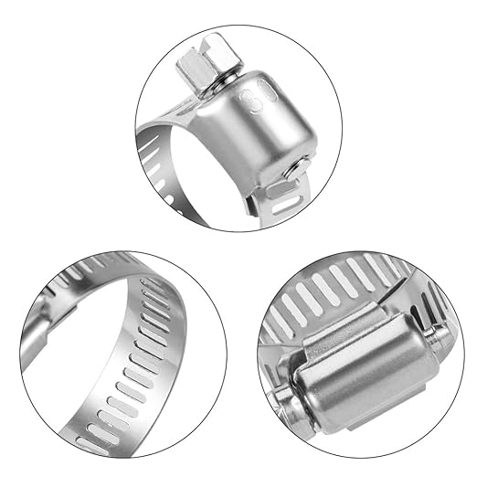 LOKMAN 20 Pack Stainless Steel Hose Clamp Adjustable 3/8'' - 5/8'' (10-16mm) Worm Gear Hose Clamp, Metal Fuel Line Pipe Clamp for Plumbing, Automotive And Mechanical Application