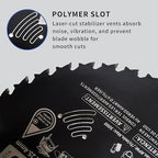 12 Inch 40 Tooth General Purpose ATB Saw Blade with 1 Inch Arbor & DuraGuard Nonstick Coating for Miter Saws and Table Saws
