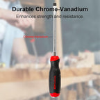 MAXPOWER Strike Cap Go Through Screwdriver Slotted 0.3 x 5.9 Inches, Cr-V Steel Flat-Head with Striking Cap Magnetic Tip, Ergonomic Soft Grip TPR Handle