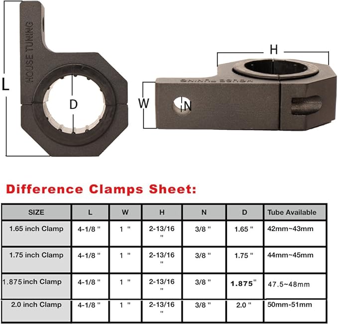 1.875" Roll Cage Clamps 4 Pack,1 7/8" Dimeter Tube Clamp Bracket,Roof Bar Clamp for Fog Light Bar (1.875"-Clamp Mount Kit)
