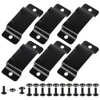 6 Pcs Tape Measure Holder Clip Measuring Tape Holder Metal Measuring Tape Belt Holder Tape Holder for Tool Belt with Rivets Tape Measure Hanging Tape Holder for Easy to Carry Matte Black