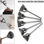 Rocaris Wire Buffing Wheel Brush Set, Wire Brush Set 1/8" Shank for Rotary Tools Accessories Polish Clean Tools, 120 Pack