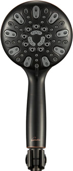 Handheld Shower Head, 6 Spray Setting High Pressure Shower Head with Brass Swivel Ball Bracket and Extra Long Stainless Steel Hose, Oil-Rubbed Bronze, 5"