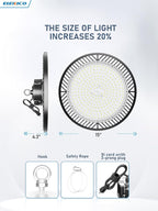 Upgrade 350w Led Shop Lights, 6 Pack Super Bright 52500lm 5000k UFO Led High Bay Light, High Bay Led Shop Lights with Us Plug 5' Cable for Garage Workshop Factory Barn Gym Warehouse