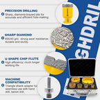 HIGHDRIL Diamond Drill Bits Kit with 5/8-11 for Porcelain Tile Ceramic Marble Brick Concrete Vacuum Brazed Hole Saw(20/25/35/50/75/100mm)