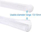 1/2" x 10ft Black/White Cable Sleeve - Protects Cords from Pets & Organizes Wires - Modern Style - Polyester Material - Flame Retardant - Easy to Use & Cut(White, 1/2"-10ft)
