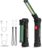 LED Rechargeable Flash lights Vagocom Automotive Tools for Mens Dad,Cordless Worklight with Magnetic Base 360° Rotate 5 Modes Brightness Trouble Torch for BBQ,Camping,Handmade,Mechanic,Gift(2 Pack)