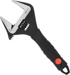 Amazon Basics Plumbing Adjustable Wrench with Soft Grip, Wide Mouth, 6.34 x 2.83 x 0.59 inches (LxWxH)
