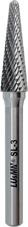 SL-3 Tungsten Carbide Burr Rotary File, Taper Shape Double Cut, 1pc by LU&MN