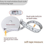 Tape Measure Measuring Tape for Body Measurements Body Fat Measurement Device & Medical Tape Measure - Retractable Fabric Ruler 60" for Sewing Tailor Craft Fitness Clothing Nursing & Home Use