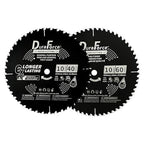 10 Inch 40T & 60T ATB Circular Saw Blades with 5/8 Inch Arbor for Miter/Table Saw, Combo Pack for General Purpose & Fine Finish Wood Cutting